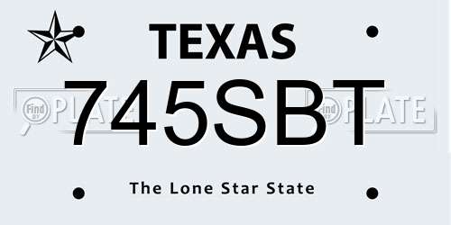 745SBT Texas License Plate