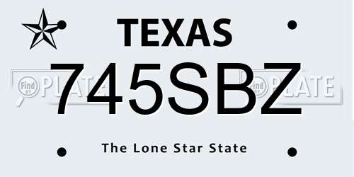 745SBZ Texas License Plate