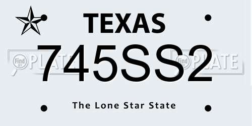 745SS2 Texas License Plate