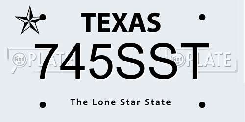 745SST Texas License Plate