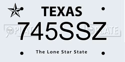 745SSZ Texas License Plate