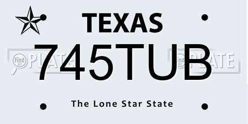 745TUB Texas License Plate