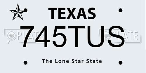 745TUS Texas License Plate