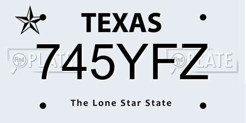745YFZ Texas License Plate
