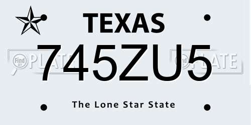 745ZU5 Texas License Plate