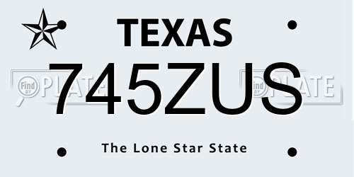 745ZUS Texas License Plate