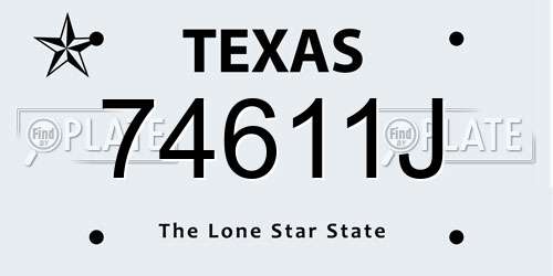 74611J Texas License Plate