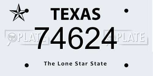 74624 Texas License Plate