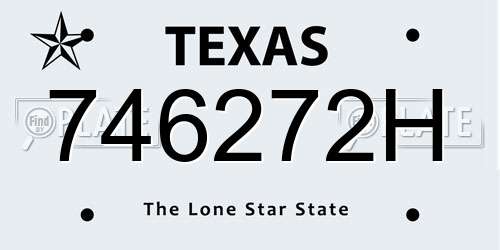 746272H Texas License Plate