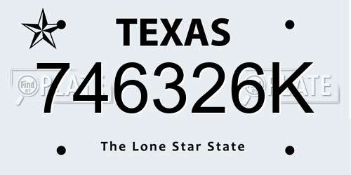 746326K Texas License Plate