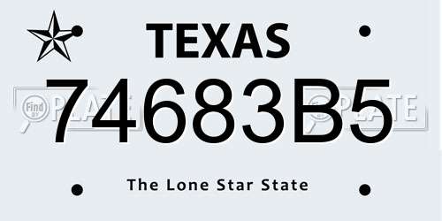 74683B5 Texas License Plate