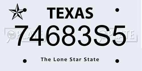 74683S5 Texas License Plate