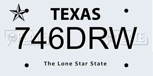 746DRW Texas License Plate