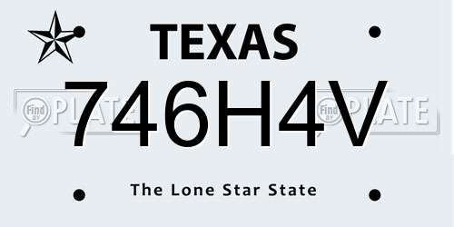 746H4V Texas License Plate