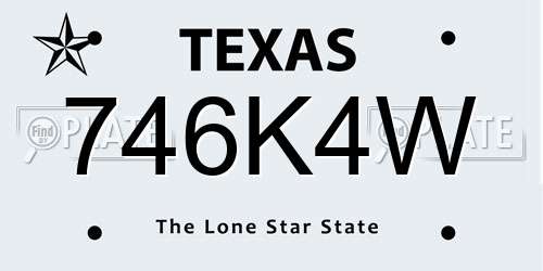 746K4W Texas License Plate