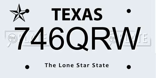 746QRW Texas License Plate