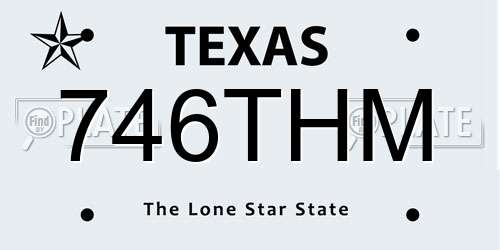 746THM Texas License Plate