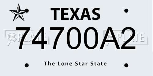 74700A2 Texas License Plate