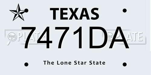 7471DA Texas License Plate