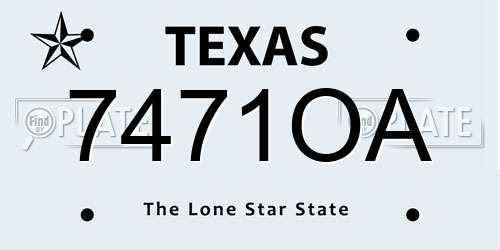 7471OA Texas License Plate