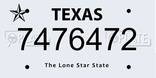 7476472 Texas License Plate