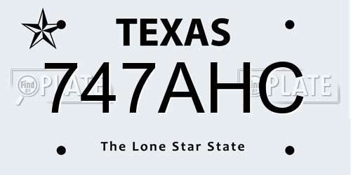 747AHC Texas License Plate