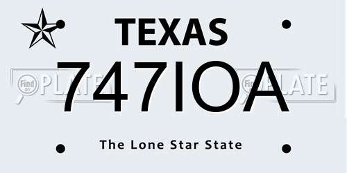 747IOA Texas License Plate