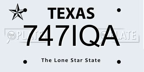 747IQA Texas License Plate