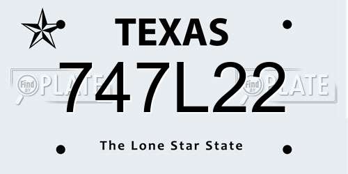 747L22 Texas License Plate