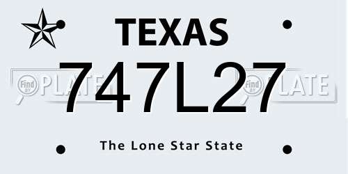 747L27 Texas License Plate
