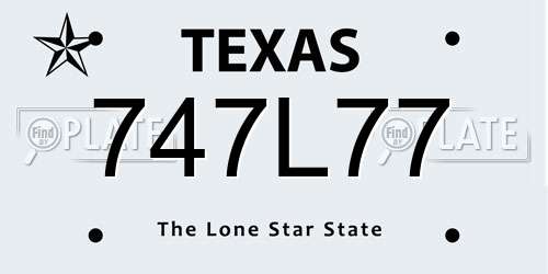 747L77 Texas License Plate