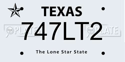 747LT2 Texas License Plate