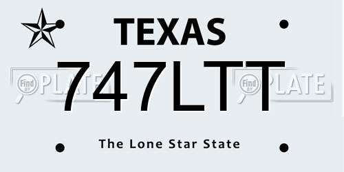 747LTT Texas License Plate
