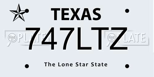 747LTZ Texas License Plate