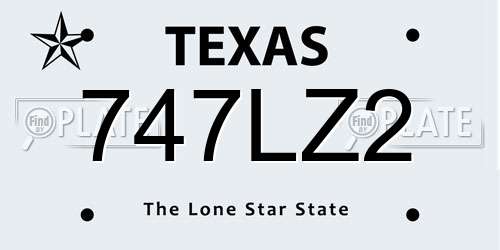 747LZ2 Texas License Plate