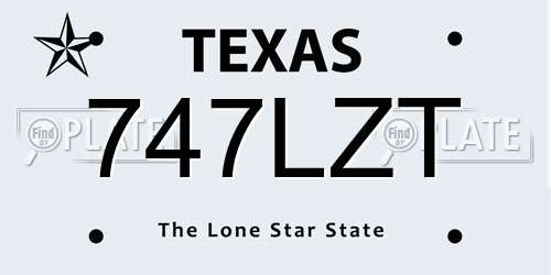 747LZT Texas License Plate