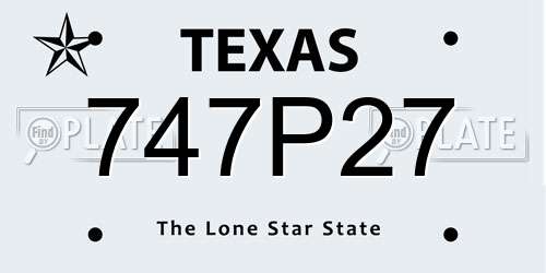 747P27 Texas License Plate
