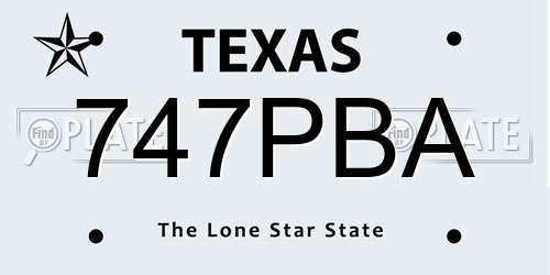 747PBA Texas License Plate
