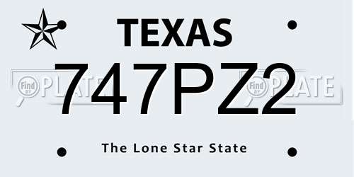 747PZ2 Texas License Plate