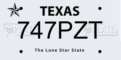 747PZT Texas License Plate