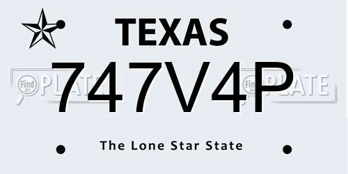 747V4P Texas License Plate