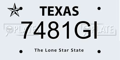 7481GI Texas License Plate