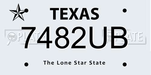 7482UB Texas License Plate