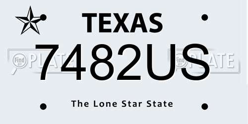 7482US Texas License Plate