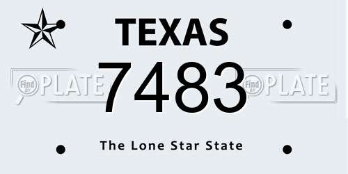 7483 Texas License Plate