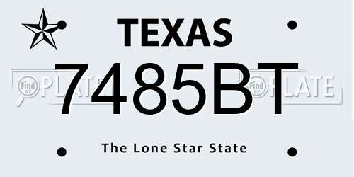 7485BT Texas License Plate