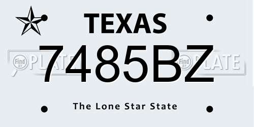 7485BZ Texas License Plate
