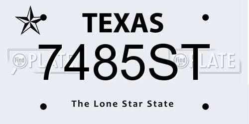 7485ST Texas License Plate