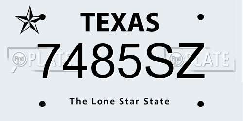 7485SZ Texas License Plate