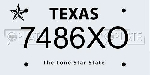 7486XO Texas License Plate